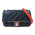 Chanel Quilted CC SHW Classic Flap Bag A93691 Lambskin Black Multicolour