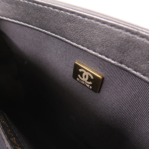 CHANEL CC GHW Boy 20 Chain Shoulder Bag Lambskin Leather