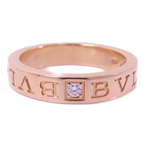 BVLGARI B-zero1 Double Logo 1P Diamond Ring 18K Pink Gold Bvlgari#53 US#6.5