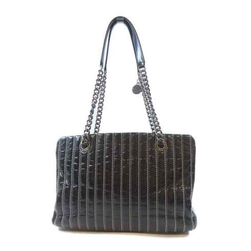 CHANEL CC SHW Chain Shoulder Bag Calfskin Leather Black v2