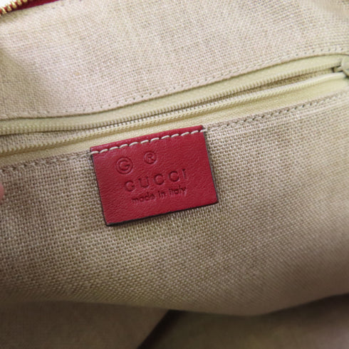 GUCCI GHW GG Micro Guccissima Handbag Shoulder Bag Calfskin Leather 449663 Red