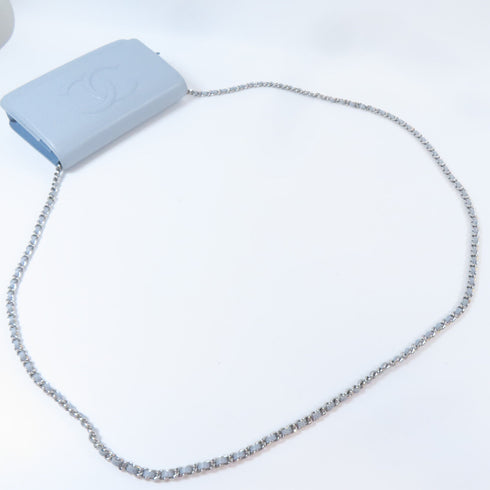 CHANEL CC SHW WOC Wallet On Chain Shoulder Bag Caviar Leather Blue