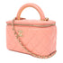 CHANEL Quilted CC GHW 2 Way Chain Shoulder Vanity Case Lambskin Leather Pink
