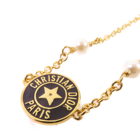 Christian Dior CD Bracelet Metal PVC Black Gold Tone Color