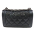 CHANEL Quilted CC SHW Boy 25 Chain Shoulder Bag Lambskin Leather Black