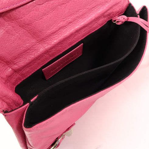 BALENCIAGA SHW Clutch Pouch Calfskin Leather Pink