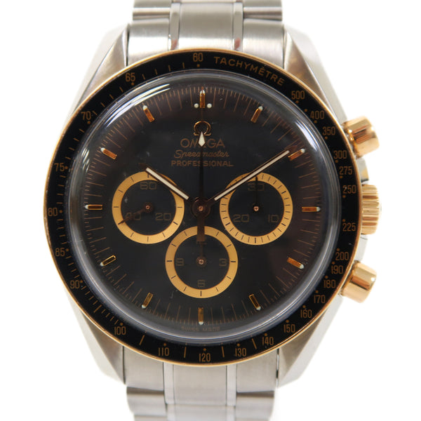 OMEGA Speedmaster Manual Watch 3366.51 (Year 2007) 18K Yellow Gold Steel Black