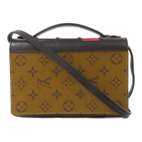 LOUIS VUITTON GHW Book Chain Wallet Shoulder Bag M81830 Monogram Reverse Brown