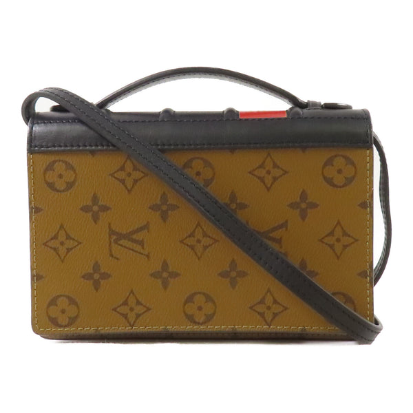 LOUIS VUITTON GHW Book Chain Wallet Shoulder Bag M81830 Monogram Reverse Brown