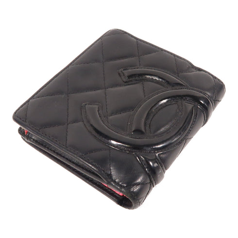 CHANEL CC SHW Cambonline Wallet Lambskin Leather Black