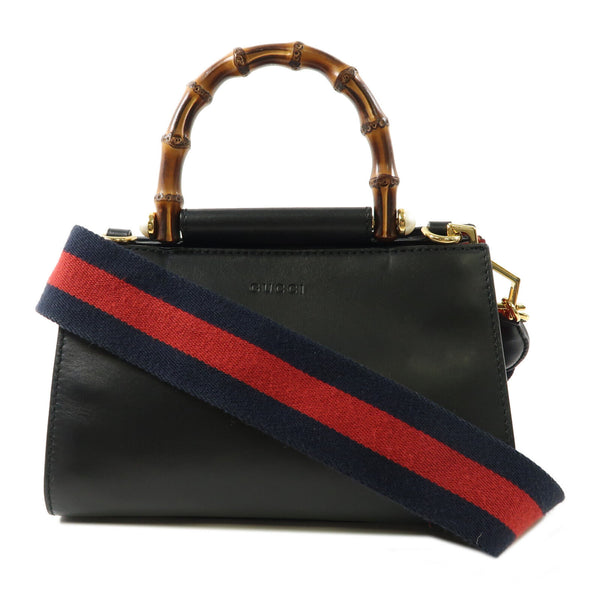 GUCCI GG GHW 2 Way Shoulder Handbag 470271 Calfskin Leather Black