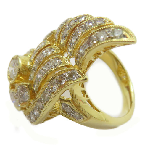 FINE JEWELRY 0.32ct Diamond 1.88ct Diamond Ring 18K Yellow Gold US#6.5