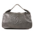 CHANEL CC SHW Hand Bag Calfskin Leather Silver Grey