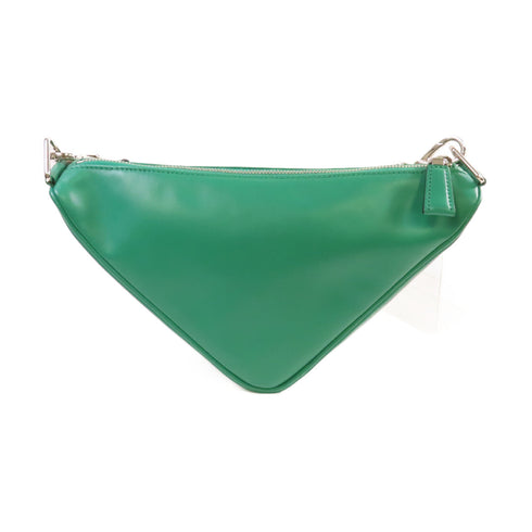 PRADA SHW Triangle Shoulder Bag Crossbody Calfskin Leather Green