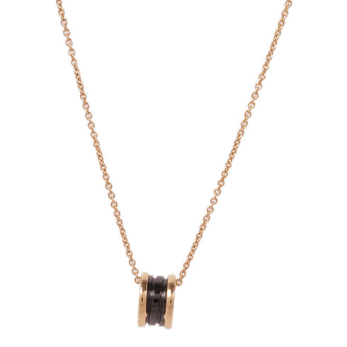 BVLGARI B-Zero1 Necklace 18K Pink Gold Ceramic Gold/Black