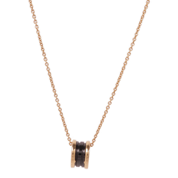 BVLGARI B-Zero1 Necklace 18K Pink Gold Ceramic Gold/Black