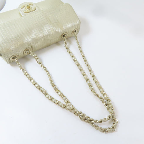 CHANEL CC GHW Chain Shoulder Handbag Lambskin Leather Gold