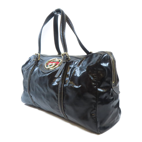 GUCCI GG GHW Shoulder Handbag 175401 PVC Black