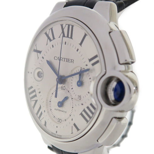 CARTIER Ballon Bleu Chronograph Automatic Watch W6920078 Steel White