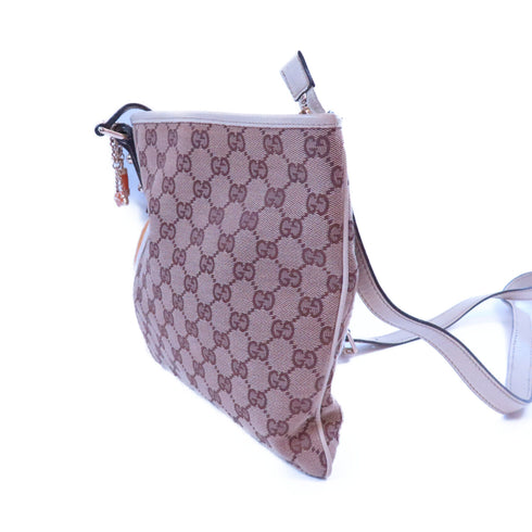 GUCCI GG GHW Shoulder Bag Canvas 144388 Beige