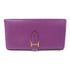HERMES GHW Bearn Long Wallet Chevre Leather Amethyst Purple