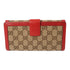 GUCCI GG GHW Long Wallet 269981 Canvas Leather Brown Red