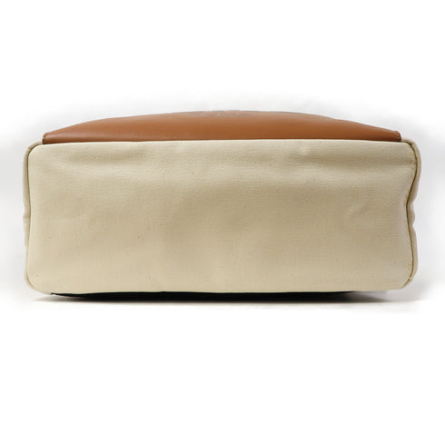 FENDI SHW Backpack Rucksack 7VZ053 AFBD Canvas Leather White Brown