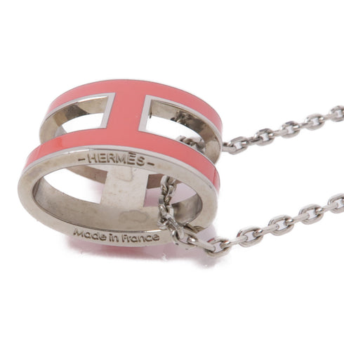HERMES Necklace pop H Accessories Enamel/Metal Red/Silver