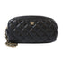 CHANEL Quilted CC GHW Cosmetic Pouch Caviar Leather Black