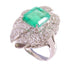 FINE JEWELRY 3.22ct Emerald 0.82ct Diamond Ring US#6.25 PT900 Platinum