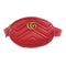 GUCCI GG GHW Waist Pouch 476434 Calfskin Leather Red