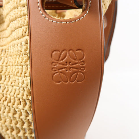 LOEWE SHW Balloon 2 Way Shoulder Bag Raffia/Calfskin Leather