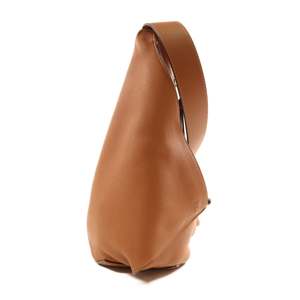 LOEWE SHW Anton Shoulder Bag Calfskin Leather Brown