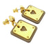 HERMES Earrings Metal Gold Brown