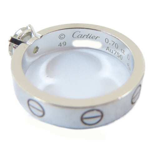 CARTIER Love Solitaire 0.70ct Diamond Ring 18K White Gold Cartier#49 US#4.75