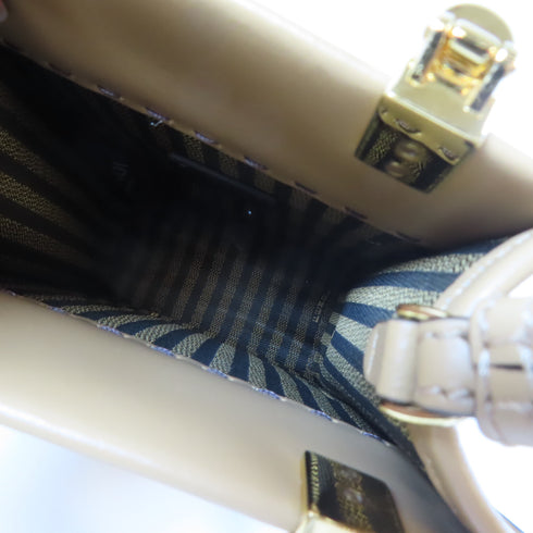 FENDI GHW Mini Sunshine 2 Way Shoulder Handbag 8BS051ABVL.2194927 Calfskin Brown