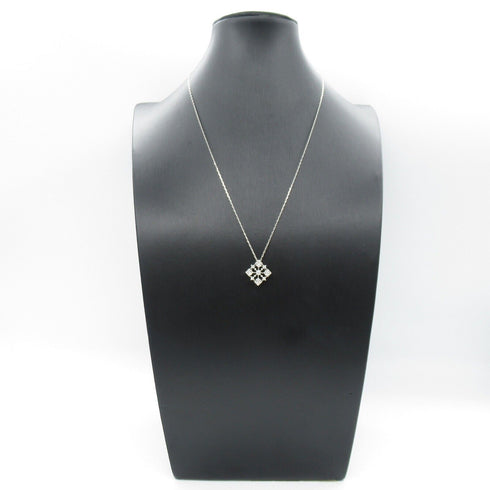 MIKIMOTO 0.16ct Diamond Necklace 18K White Gold PT850 Platinum