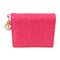 Christian Dior CD GHW Mini Lady Dior Gardenia Wallet Calfskin Leather Pink