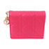 Christian Dior CD GHW Mini Lady Dior Gardenia Wallet Calfskin Leather Pink