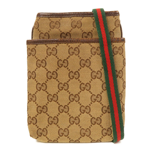 GUCCI GG SHW Shoulder Bag 141863 Canvas Brown
