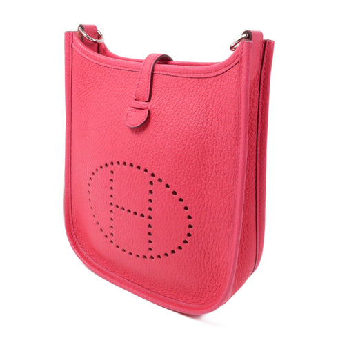 HERMES PHW Evelyne TPM Shoulder Bag Clemence Leather I6 Rose Extreme