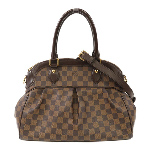 LOUIS VUITTON LV GHW Trevi PM 2 Way Shoulder Bag N51997 Damier Ebene Brown v1