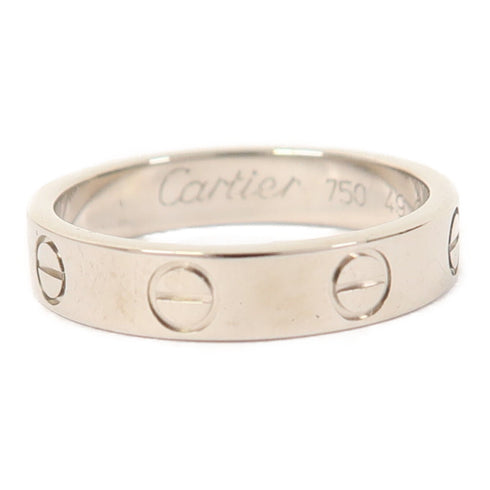 CARTIER Love Ring Mini 18K White Gold US#4.5 #49