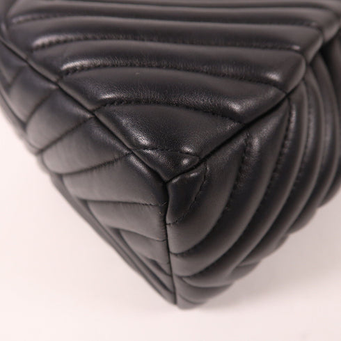 CHANEL CC sHW Bucket Chain Shoulder Bag Calfskin Leather Black