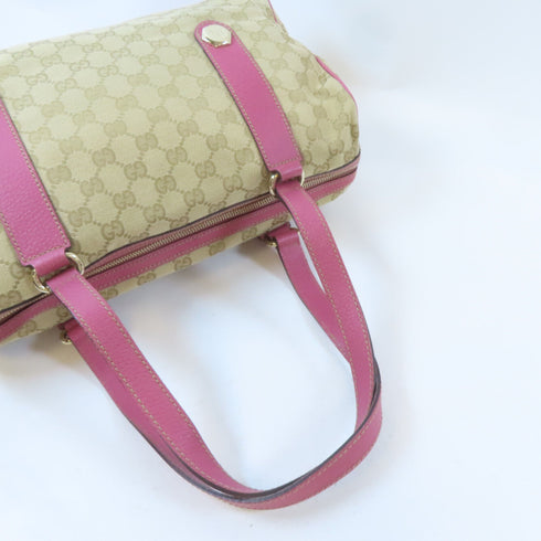 GUCCI GG GHW Boston Bag 154180 Canvas Brown/Pink