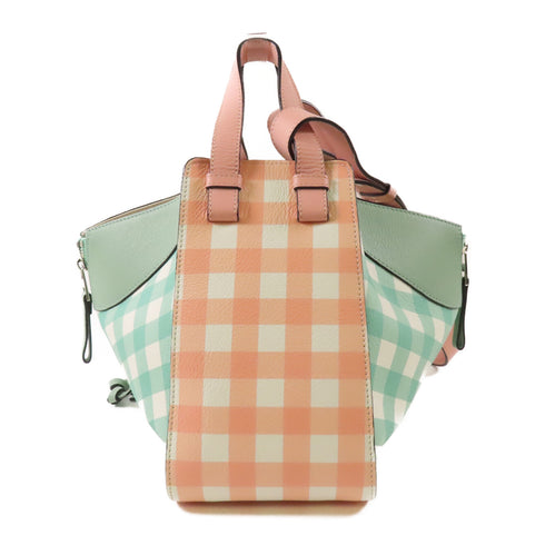 LOEWE SHW Hammock 2 Way Shoulder Bag Calfskin Leather Green Pink