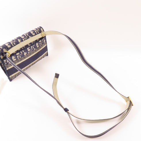 Christian Dior CD GHW Waist Bag Body Bag Canvas Blue Beige