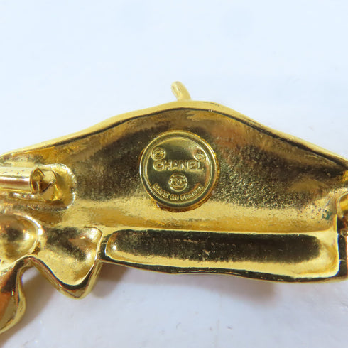 CHANEL CC Brooch Pin Metal Gold v2