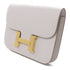 HERMES GHW Constance Slim Wallet Veau Epsom Leather Gris Pale White