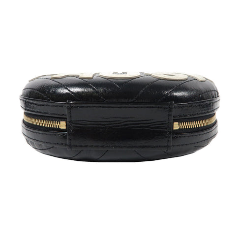 CHANEL Herringbone CC GHW La Pausa Chain Shoulder Bag Calfskin Leather Black